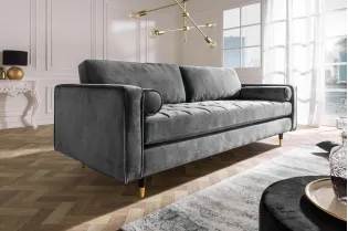 Canapé Moderne 3 Places en Velours – 220 cm de Confort Chic, Disponible en 5 Couleurs Élégantes 2
