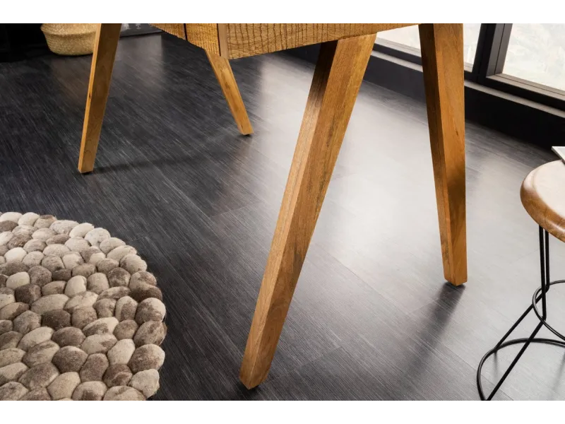 Bureau design en bois massif de 120cm coloris naturel