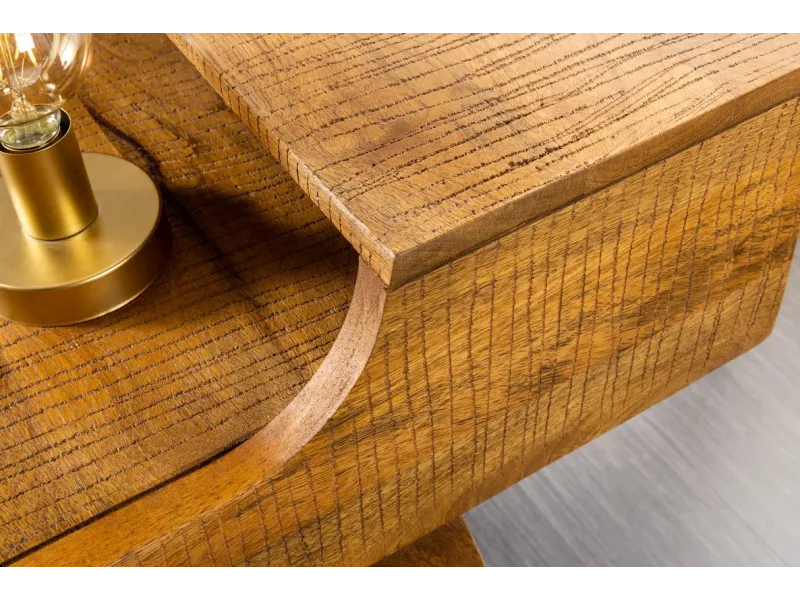 Bureau design en bois massif de 120cm coloris naturel