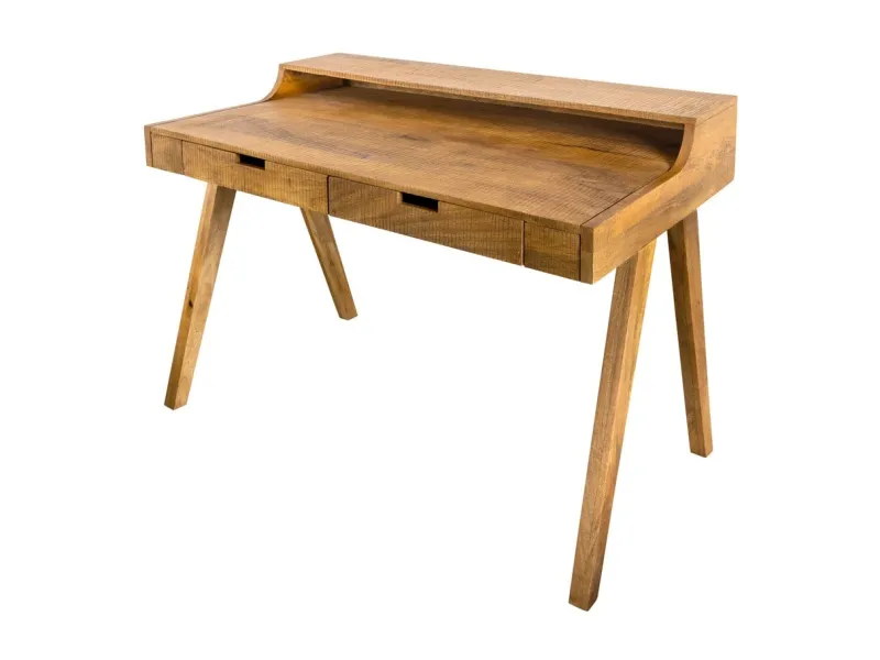 Bureau design en bois massif de 120cm coloris naturel