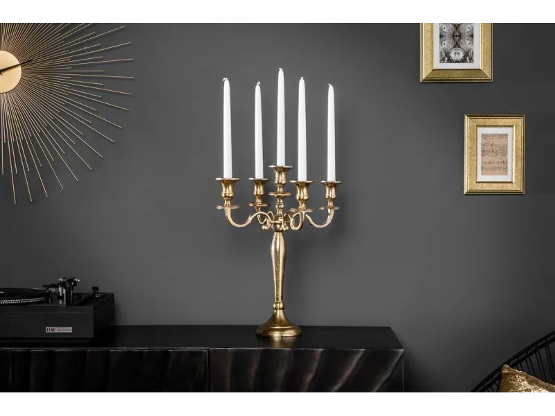 Chandelier 120 cm design 5 branches en aluminium argenté Objets de ...