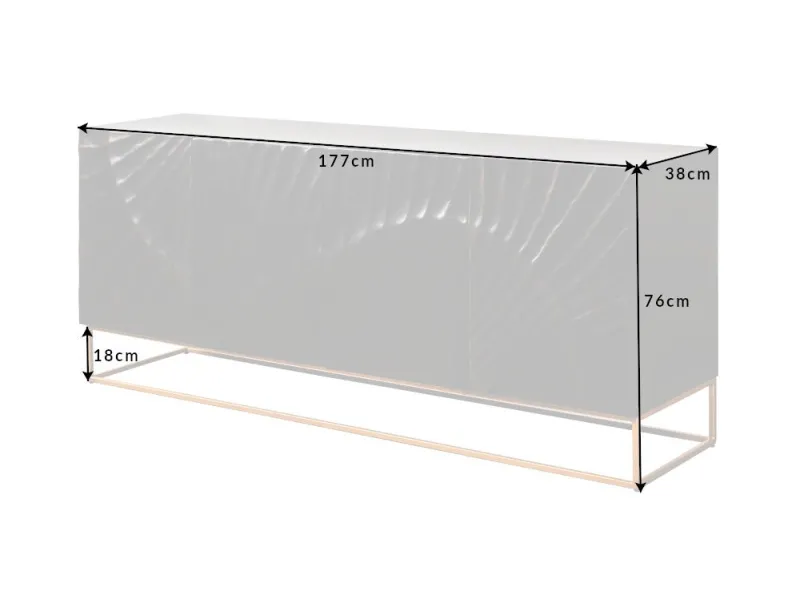 Buffet bois manguier noir 177 cm – Design industriel chic | Bellozia