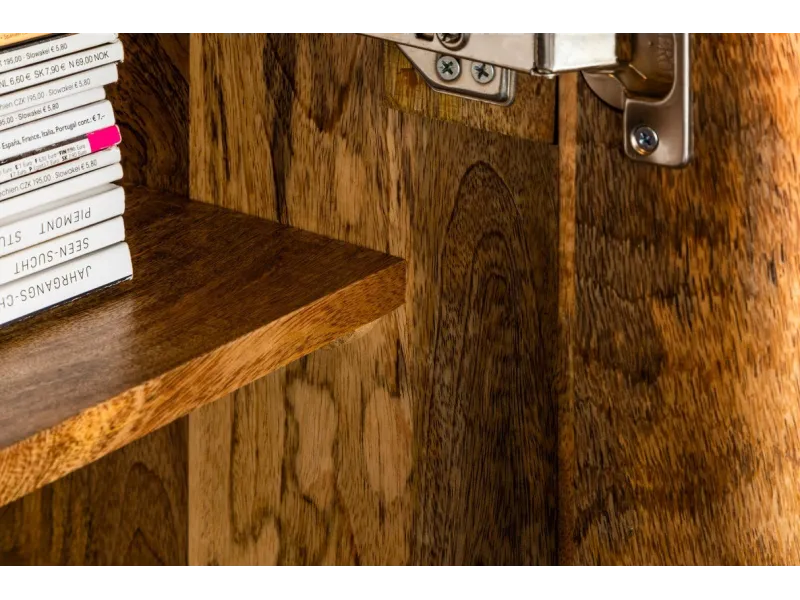 Buffet bois manguier noir 177 cm – Design industriel chic | Bellozia