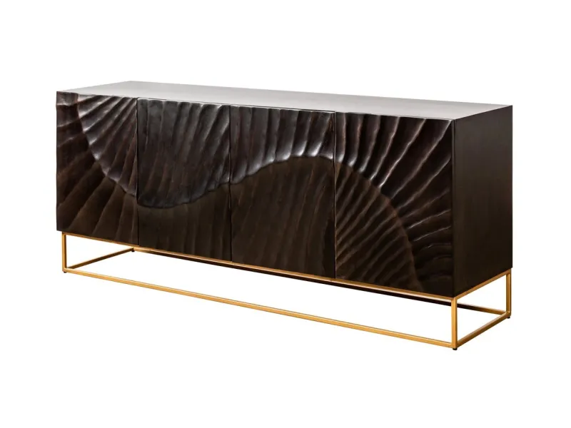 Buffet bois manguier noir 177 cm – Design industriel chic | Bellozia