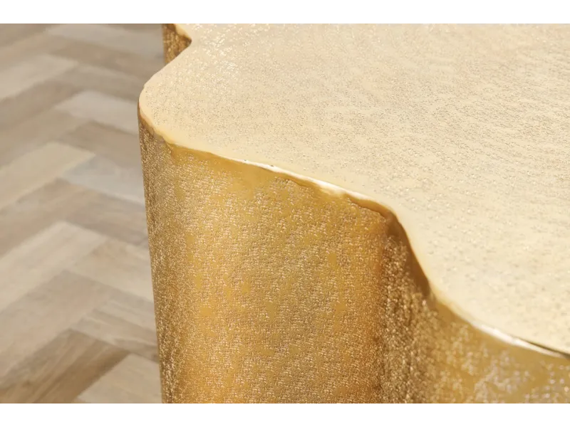 Table basse design oriental métal doré 70 cm | Bellozia