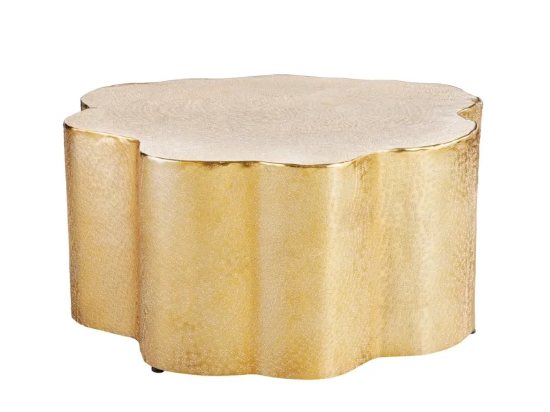 Table basse design oriental métal doré 70 cm | Bellozia