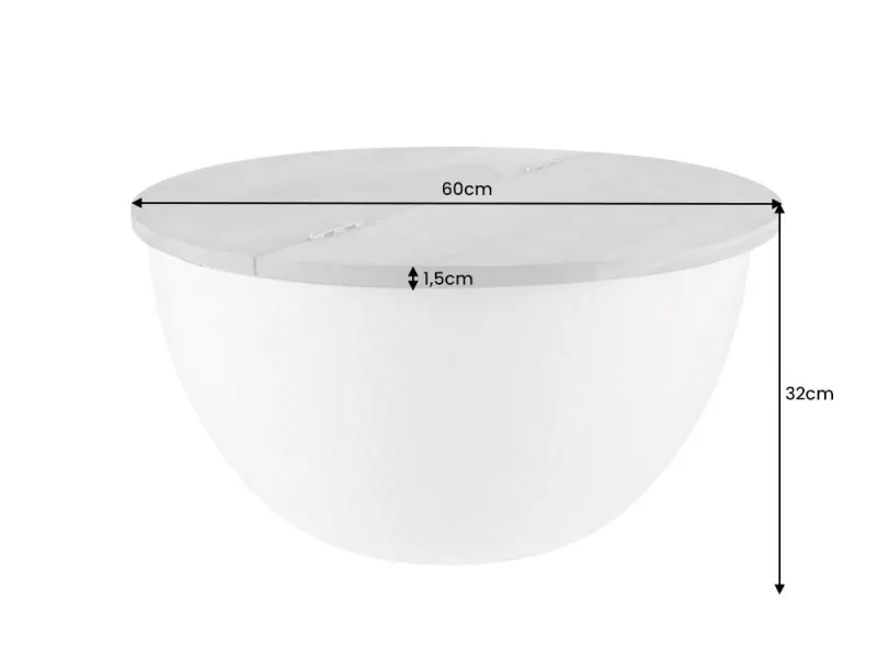 Table basse Ronde Orient Rangement Argent 60cm Bois d'Acacia Massif