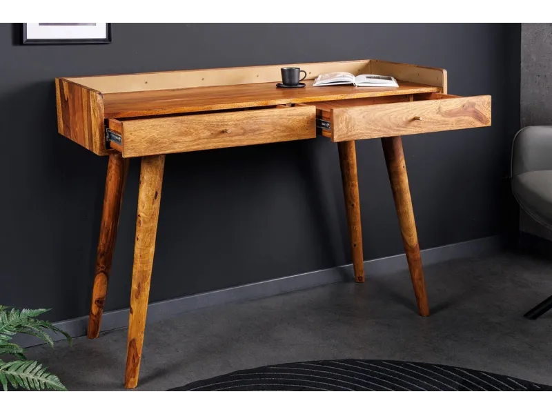 Bureau design 120x75 cm pour ordinateur portable teinté blanc laqué...