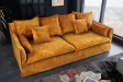 Canapé velours 3 places jaune moutarde – Design moderne pour salon chic
