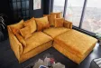 Canapé velours 3 places jaune moutarde – Design moderne pour salon chic