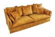 Canapé velours 3 places jaune moutarde – Design moderne pour salon chic