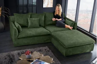 Grand canapé 3 places 215cm housse amovible en lin taupe pas cher 2