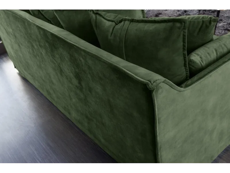 Grand canapé 3 places 215cm housse amovible en lin taupe pas cher