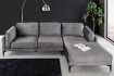 Canapé d'angle design MANHATTAN 295cm velours gris foncé ressorts ensachés 3 places pieds métal