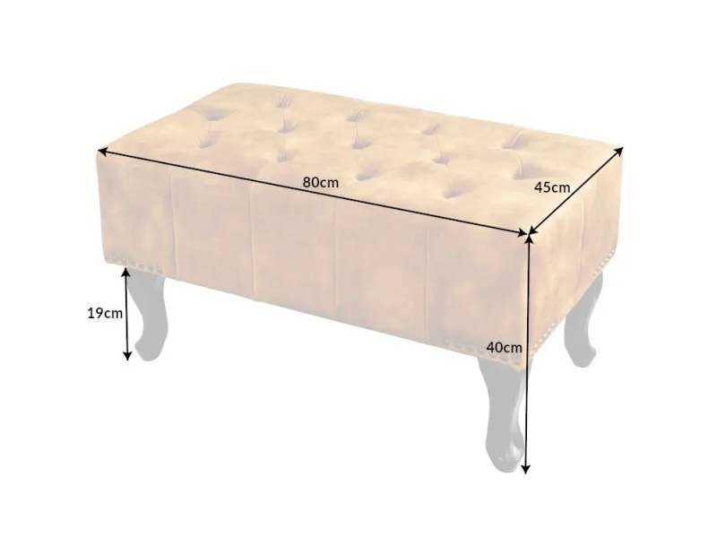 Repose-pieds CHESTERFIELD – Élégance et confort en velours jaune moutarde