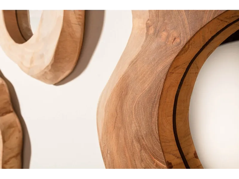 Miroir Reflect 31 cm en teck – Élégance naturelle et artisanat unique