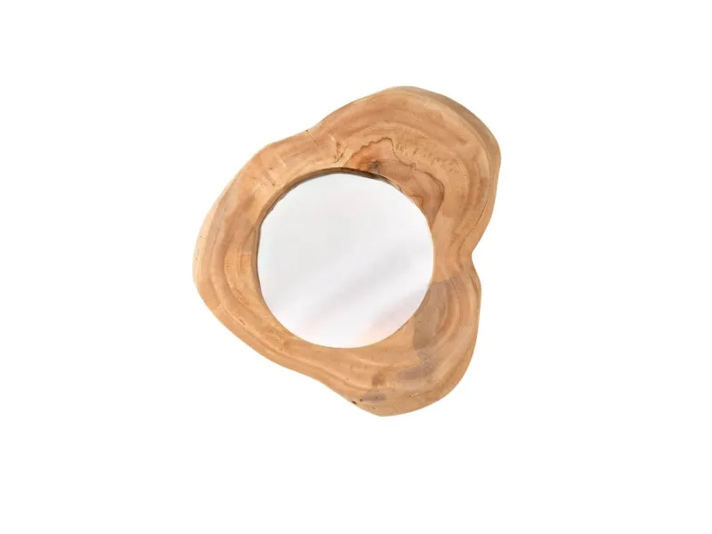 Miroir Reflect 31 cm en teck – Élégance naturelle et artisanat unique