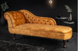 Méridienne design Chesterfield capitonné en simili cuir vert émeraude