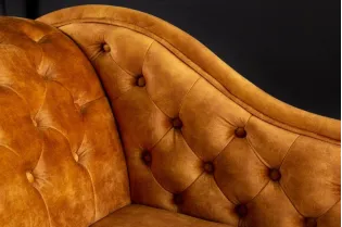 Méridienne design Chesterfield capitonné en simili cuir vert émeraude 2