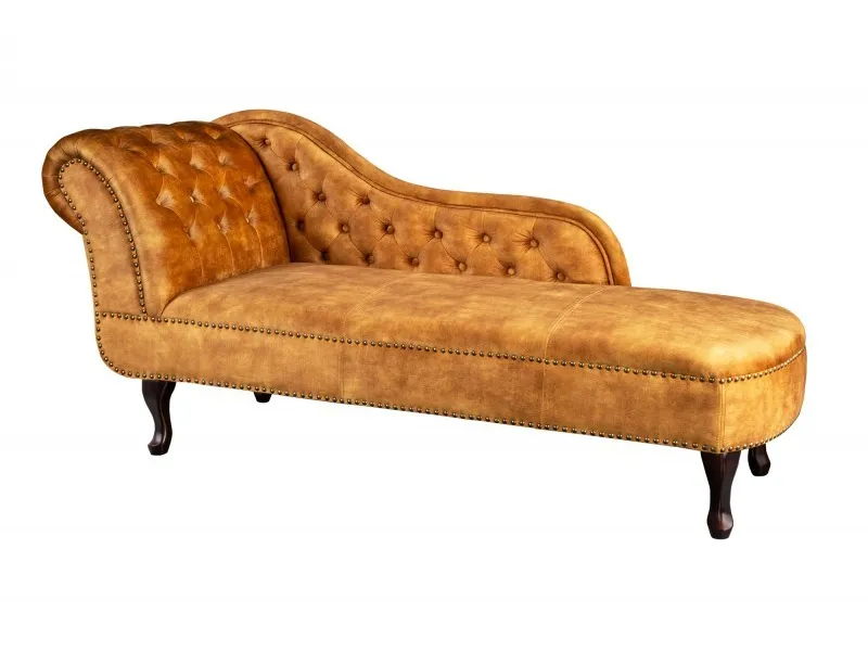 Méridienne design Chesterfield capitonné en simili cuir vert émeraude