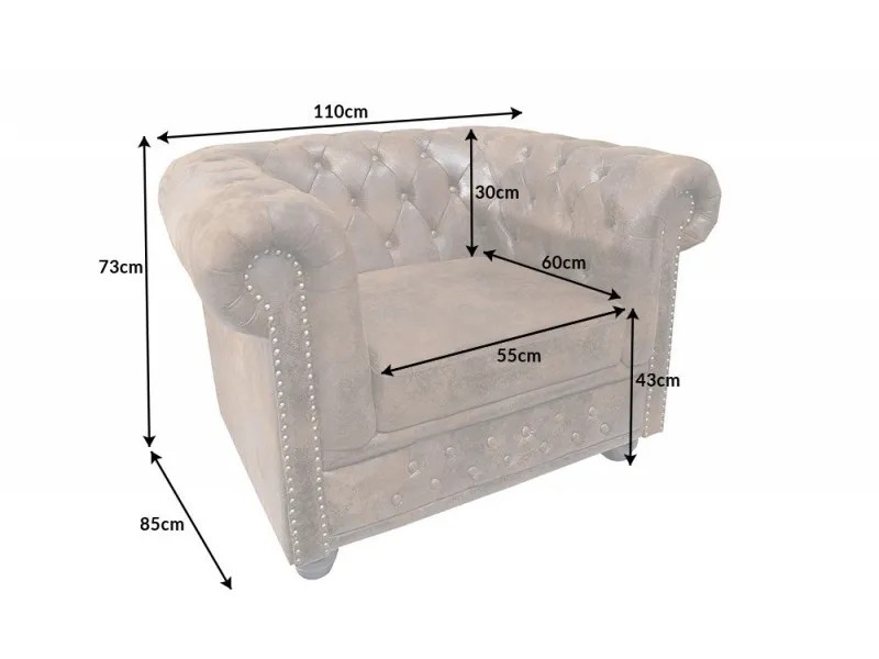 Fauteuil design chesterfield teinté marron Fauteuil |bellozia.com