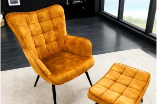 Fauteuil à bascule design scandinave coloris gris foncé en tissu Fa... 2