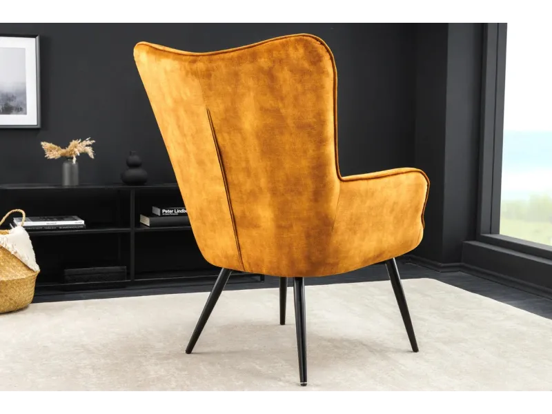 Fauteuil à bascule design scandinave coloris gris foncé en tissu Fa...