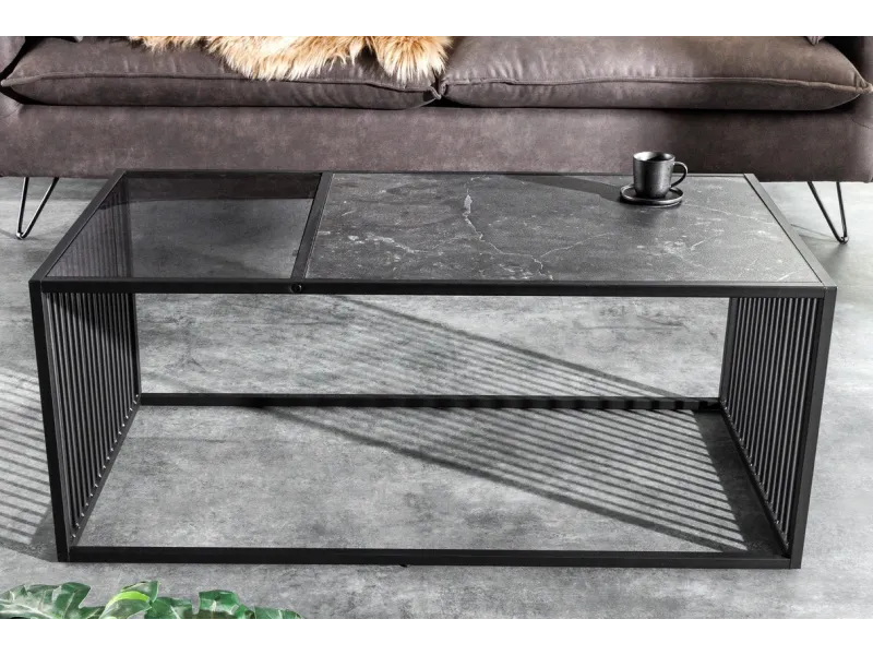 Table Basse Industrielle à Deux Niveaux