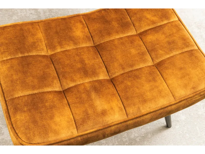 Tabouret SCANDINAVIA – Velours Jaune Moutarde