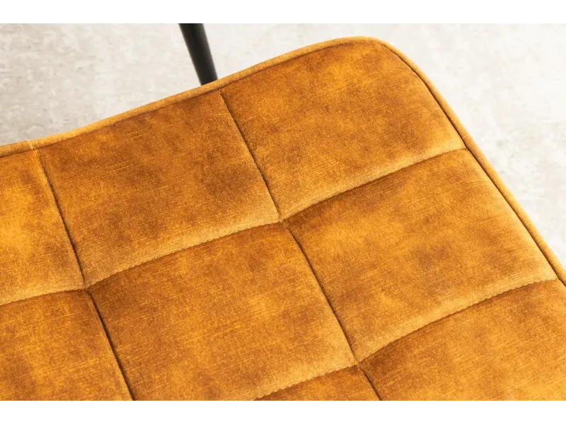 Tabouret SCANDINAVIA – Velours Jaune Moutarde