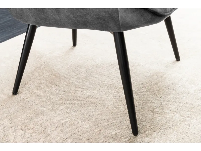 Ensemble de fauteuil et tabouret design scandinave coloris gris en ...