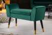 Banc de Style Rétro en Velours Vert Émeraude - Élégance et Confort dans un Design Classique