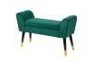 Banc de Style Rétro en Velours Vert Émeraude - Élégance et Confort dans un Design Classique