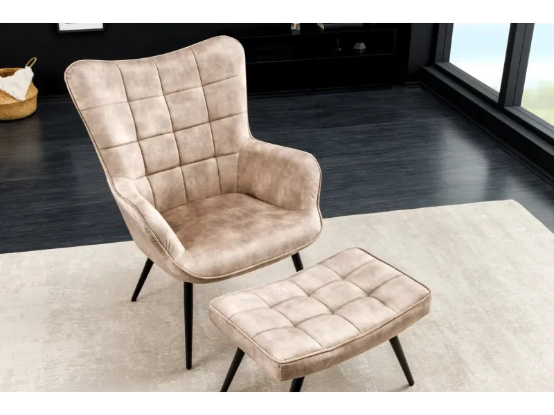 Pouf design BOULE de 50cm coloris gris en coton tricoté Pouf |bellozia...