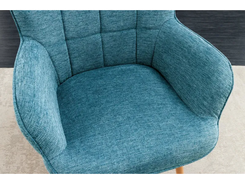 Fauteuil SCANDINAVIA avec accoudoirs – Tissu Texturé Bleu