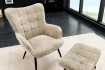 Fauteuil design royal baroque coloris gris antique en simili-cuir F...