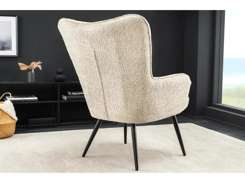 Fauteuil design royal baroque coloris gris antique en simili-cuir F...