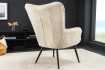 Fauteuil design royal baroque coloris gris antique en simili-cuir F...