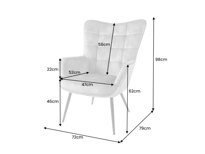 Fauteuil design royal baroque coloris gris antique en simili-cuir F...