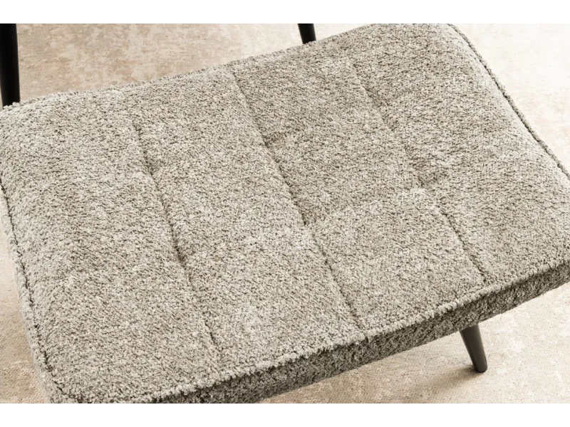 Tabouret de style baroque de 55 cm en velours coloris argent et doré pas cher