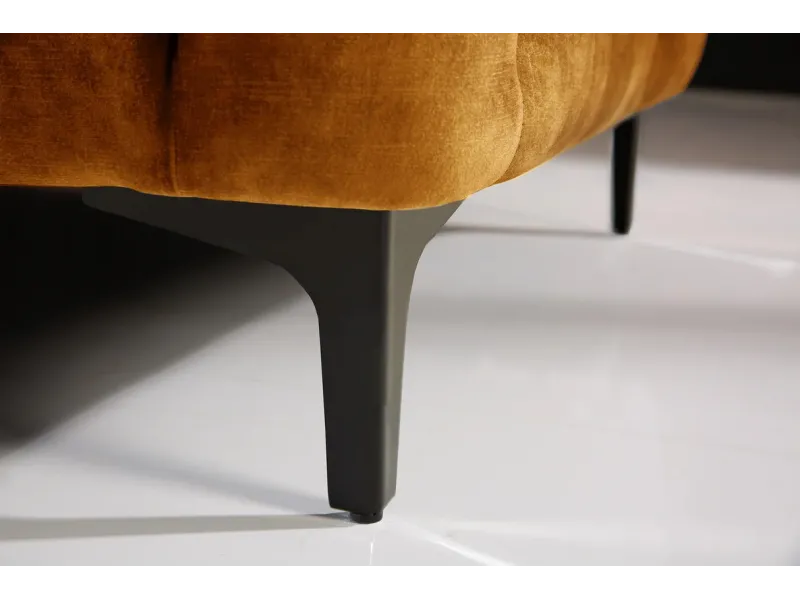 Canapé MODERN BAROCK 240cm 3 places – Élégance et raffinement en velours jaune moutarde