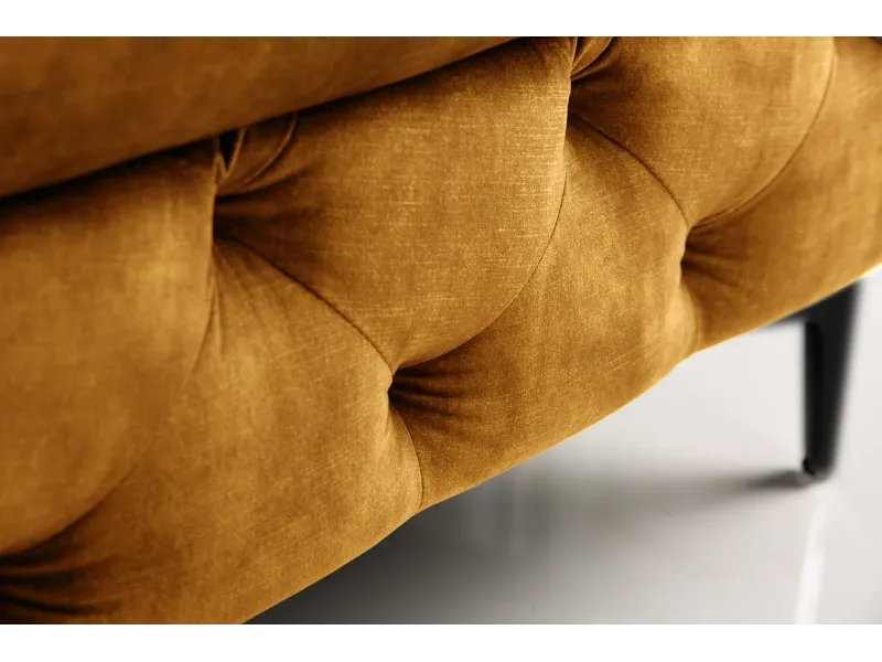 Tabouret MODERN BAROCK 90cm – Velours Jaune Moutarde
