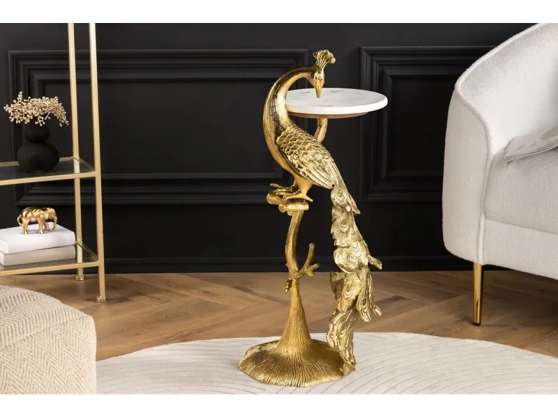 Table d'appoint en métal argenté / verre trempé Table d'appoint  |l...