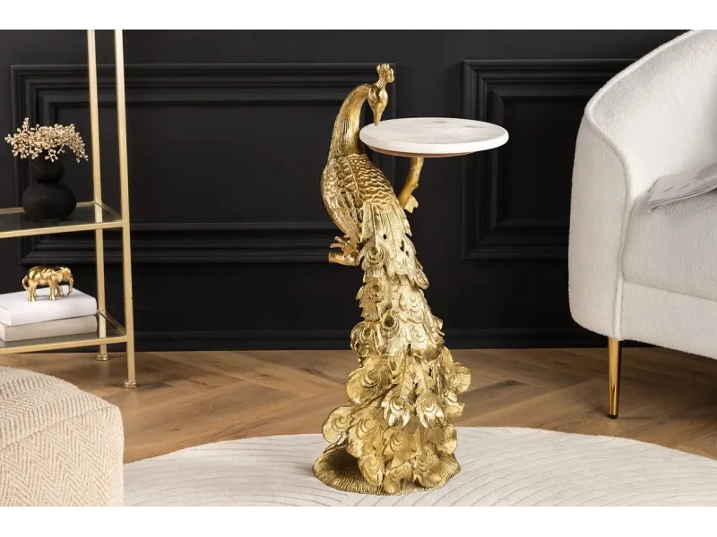 Table d'appoint en métal argenté / verre trempé Table d'appoint  |l...