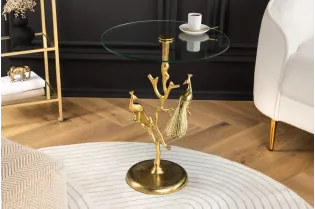 Table d'appoint en bois et métal blanc Table d'appoint  |bellozia.com