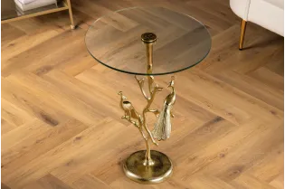 Table d'appoint en bois et métal blanc Table d'appoint  |bellozia.com 2