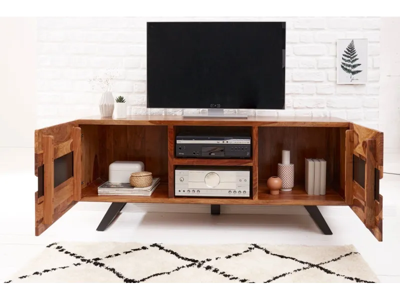 Meuble TV "Amazonas" en Bois Massif de Sheesham - 160 cm