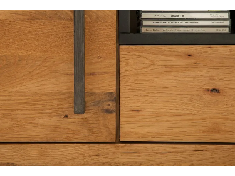 Meuble TV en Bois Massif de Chêne Sauvage 200cm