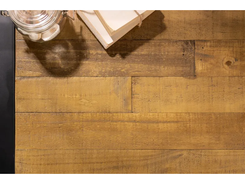 Meuble TV Industriel en Bois Massif avec Cadres en Fer Noir