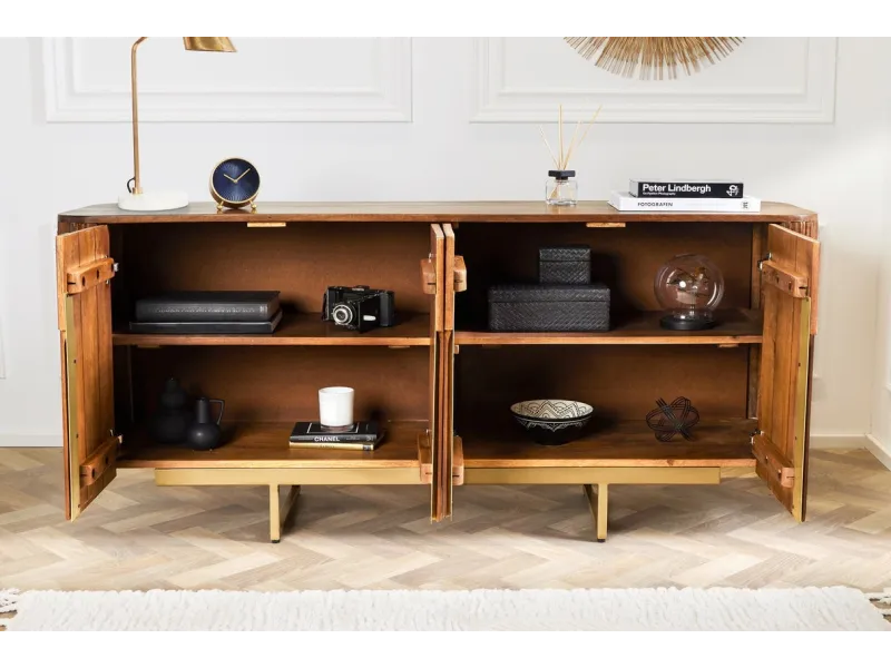 Buffet bois massif rétro chic – Design élégant & moderne | Bellozia
